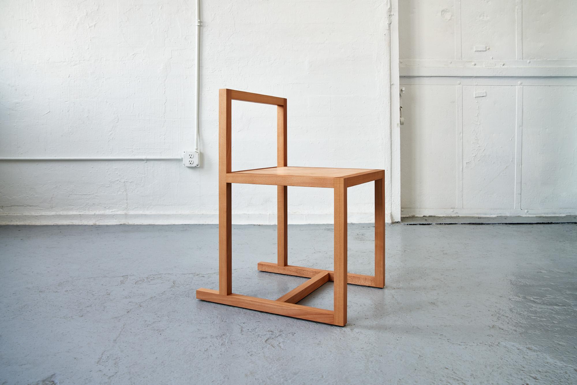 Library Chair, Handmade Minimalist Dining Chair in Solid Wood and