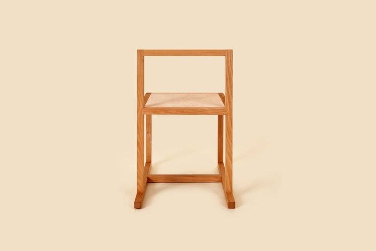 Image showcasing Library Chair, Handmade Minimalist Dining Chair in Wood and Leather ...