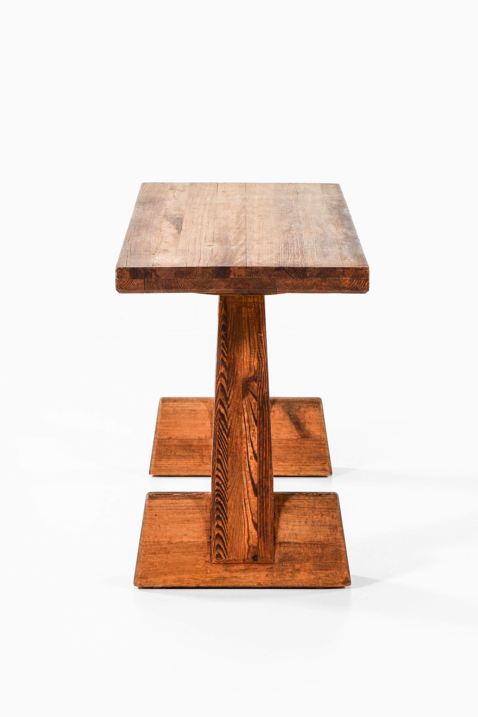Scandinavian Modern Library / Console Table in Acid-Stained Pine by Axel Einar Hjorth, 1932 For Sale