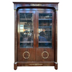 Library-Display Cabinet Empire Style – Mahogany & Gilt Bronzes