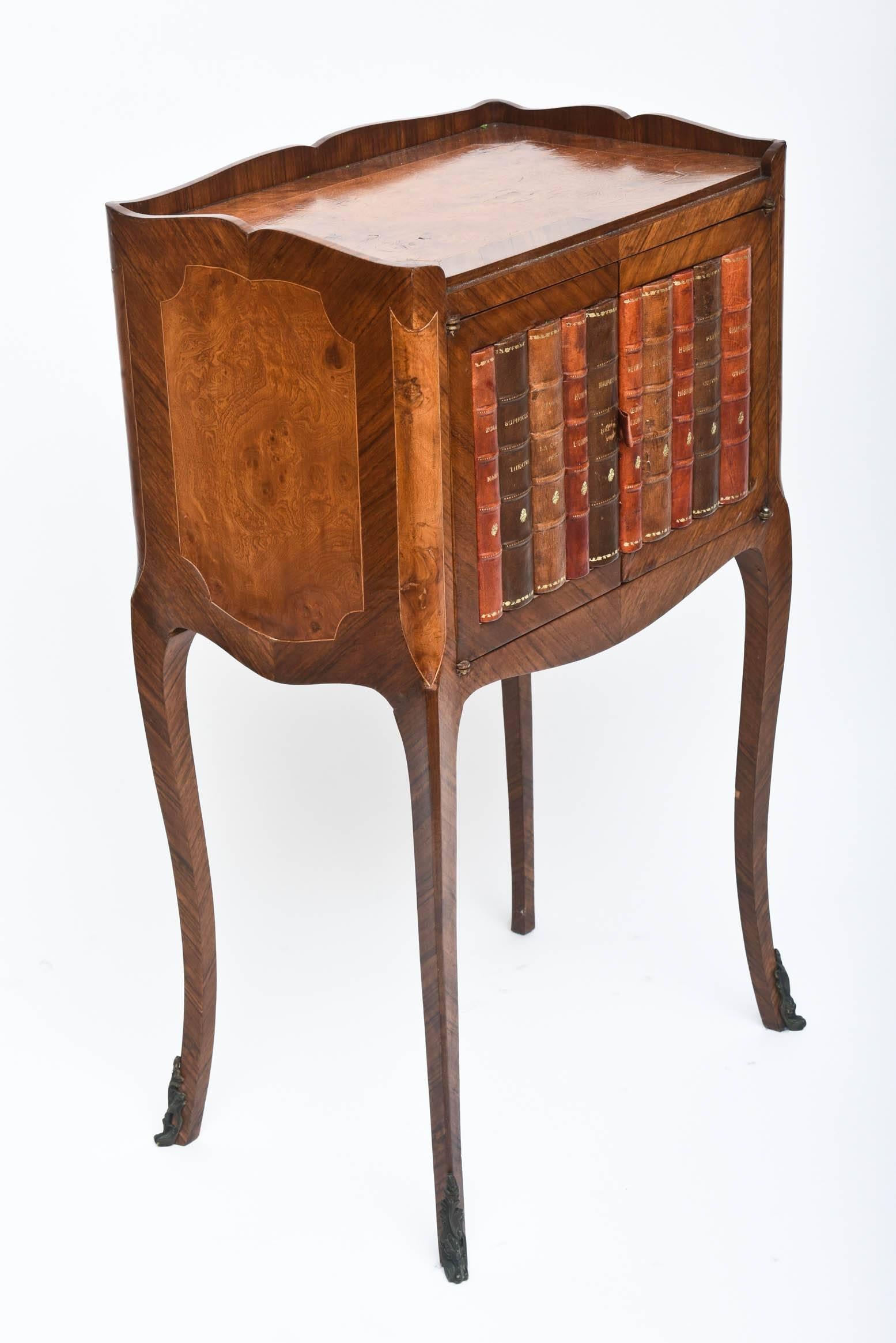 Hand-Crafted Library End or Occasional Table, Faux Books and Great Size