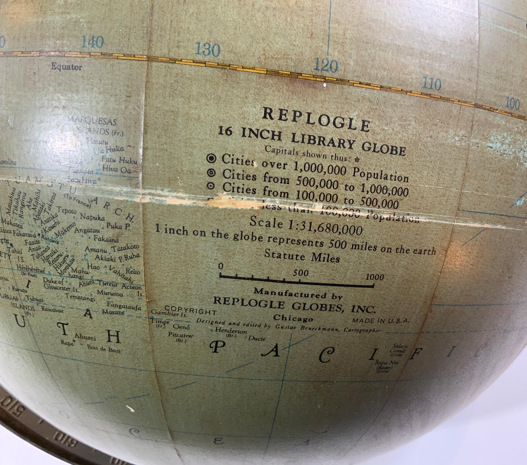Library Globe on Mahogany Stand 1