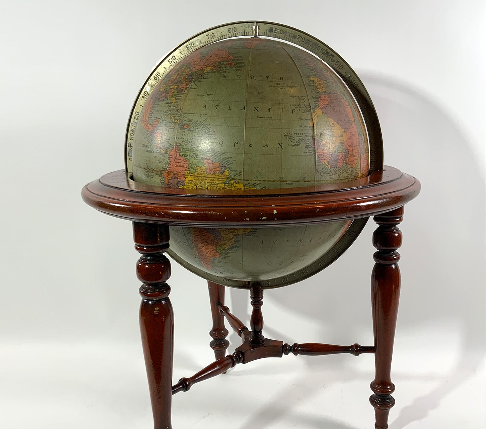 Library Globe on Mahogany Stand 2