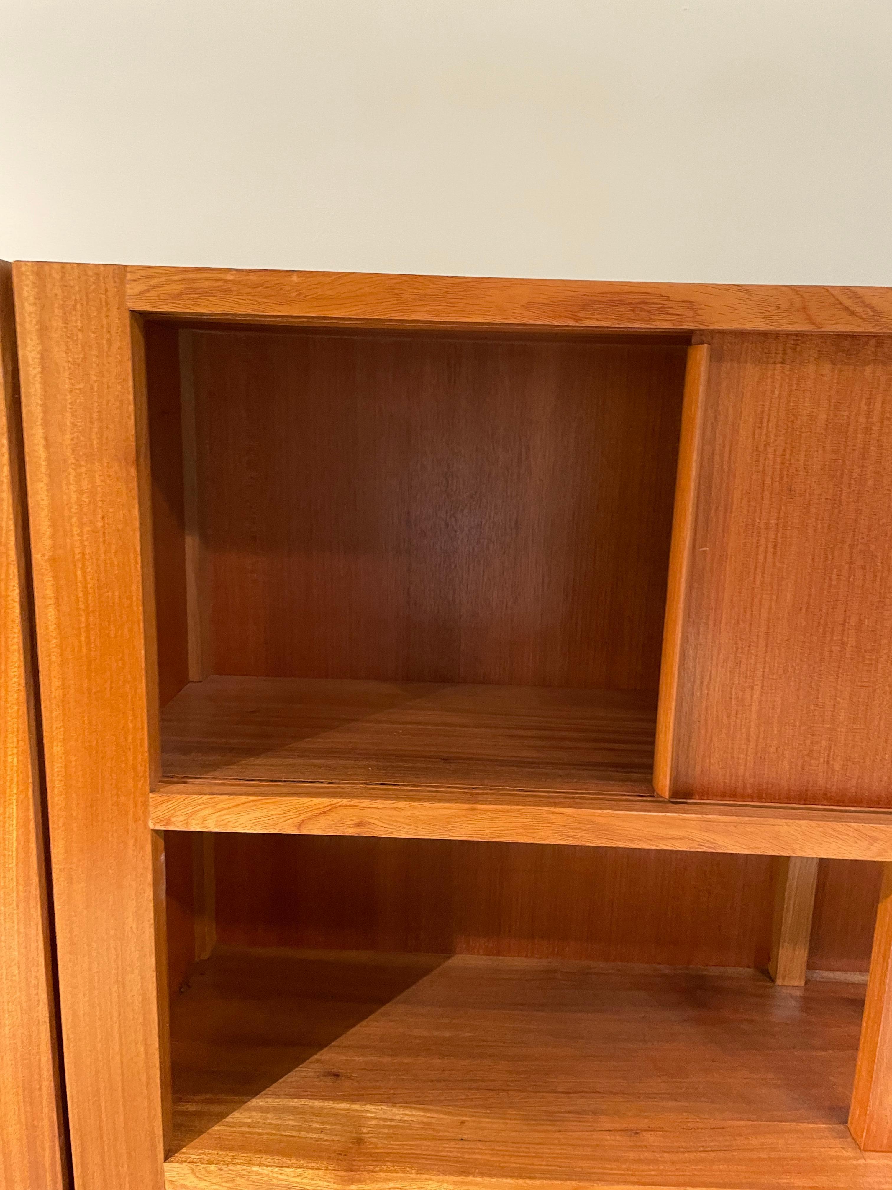 Library in Walnut and Opaline Glass 1950 For Sale 2