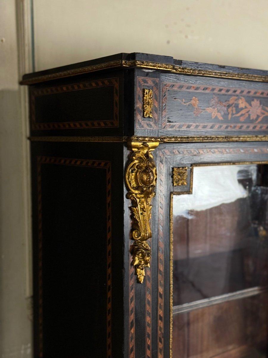 Bois Bibliothèque, vitrine Napoléon III, Italie Vers 1880 en vente