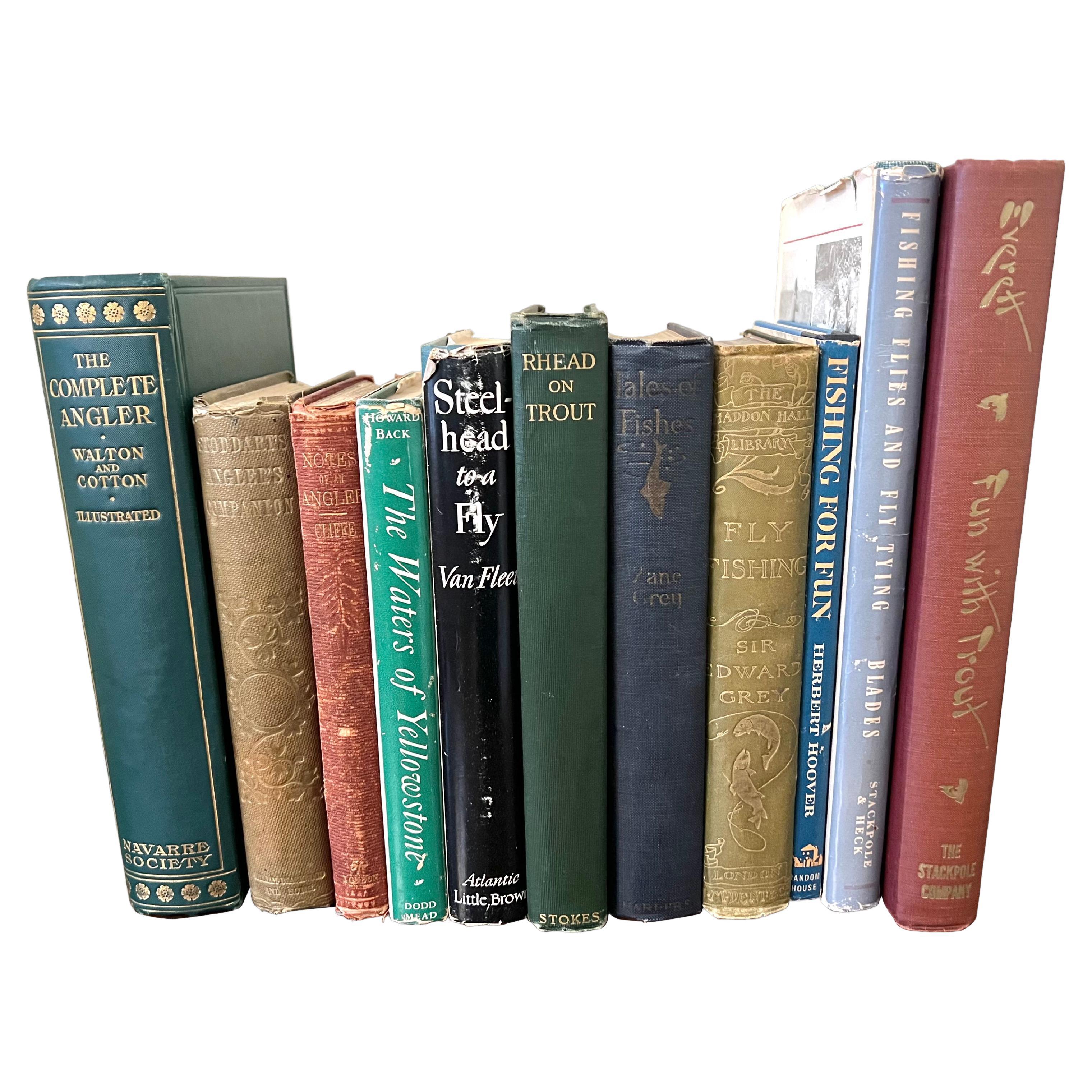 Bibliothèque de 11 livres anglais et américains d'époque sur la pêche avec des premières éditions en vente