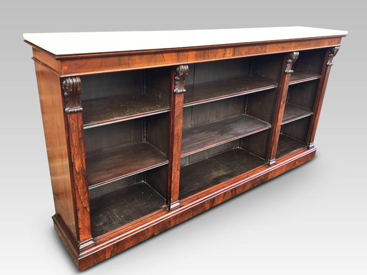 Victorian  Bookcase in Rosewood, Library Open Bookcase. English, circa 1850