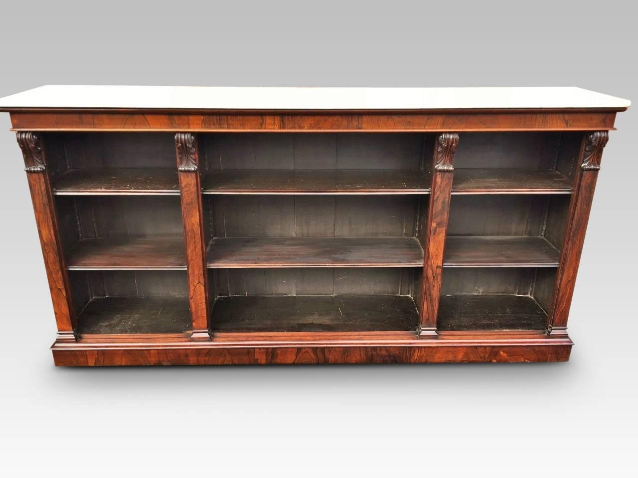 19th Century  Bookcase in Rosewood, Library Open Bookcase. English, circa 1850