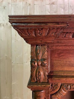 Library - Renaissance Style Display Cabinet in Solid Oak