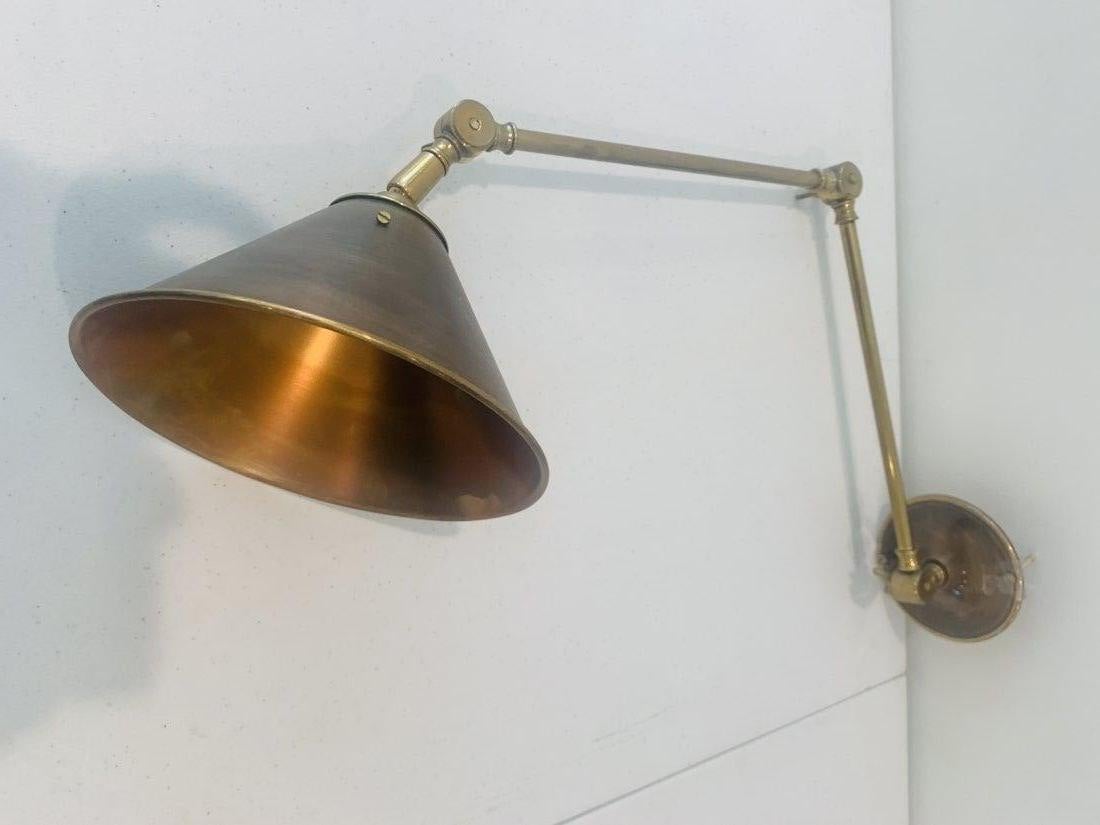 Library Sconce in Solid Brass by Paul Ferrante In Good Condition In Los Angeles, CA