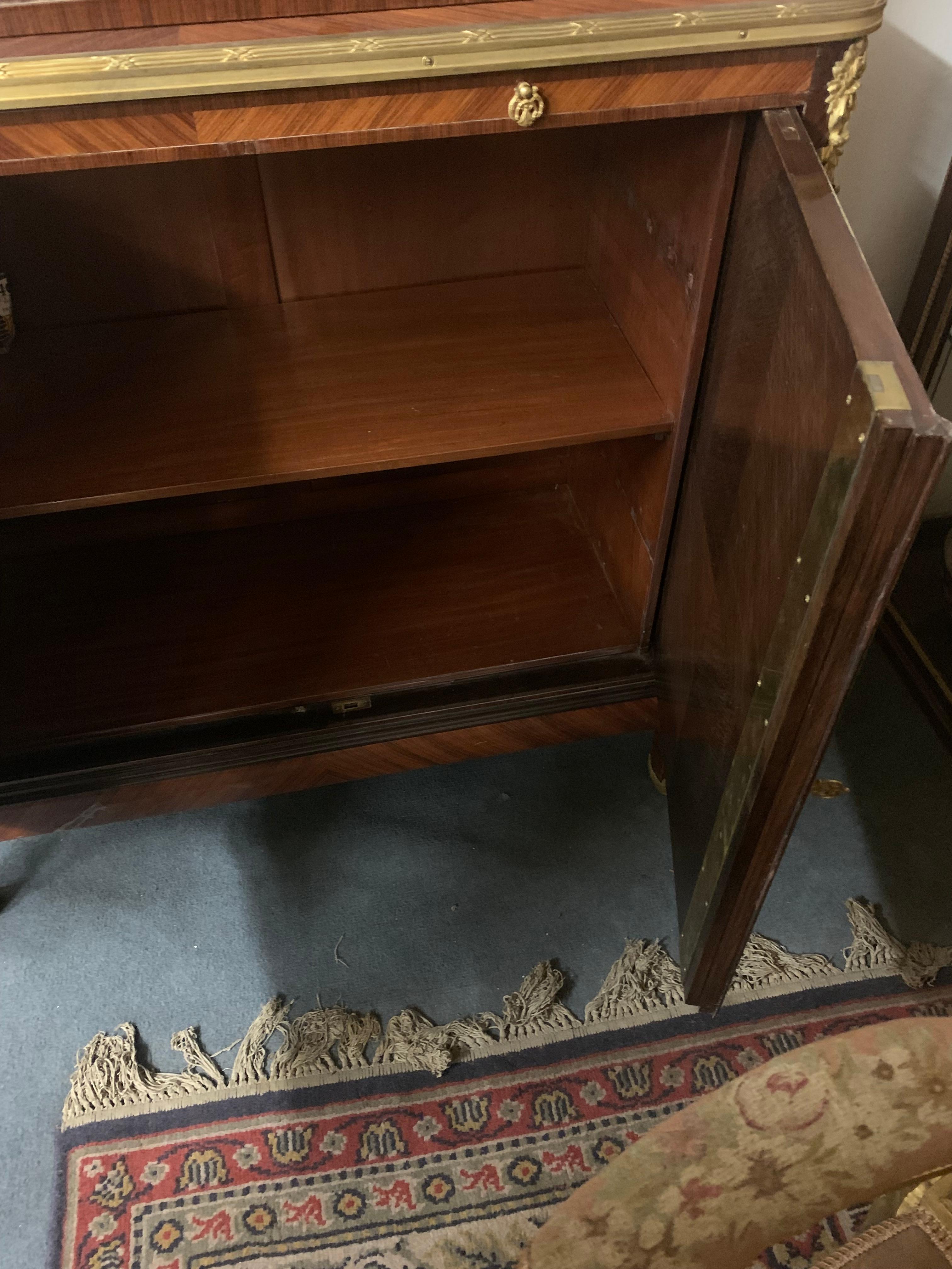 Bronze Library /Secretary in Marquetry by Chevrie For Sale