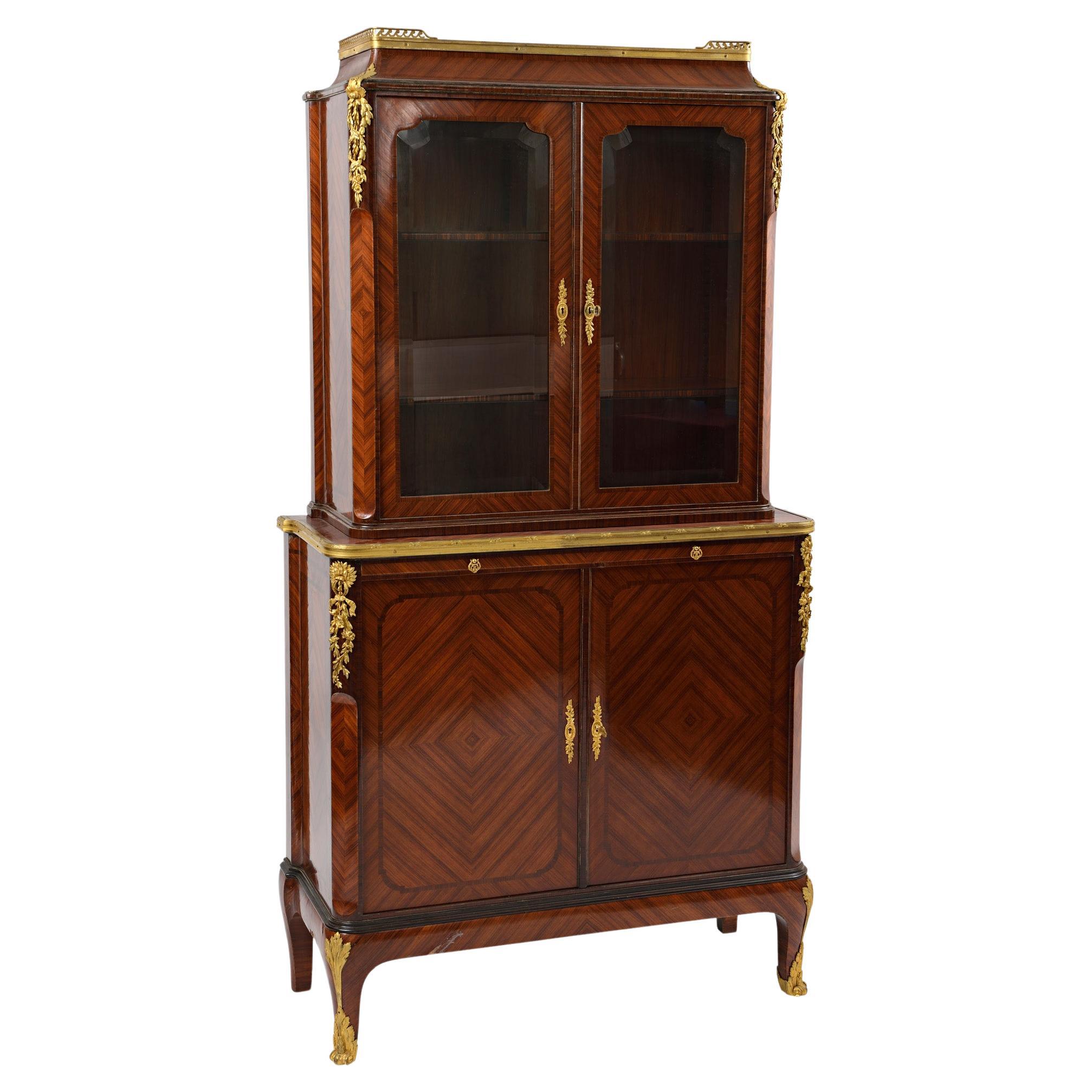 Library /Secretary in Marquetry by Chevrie For Sale