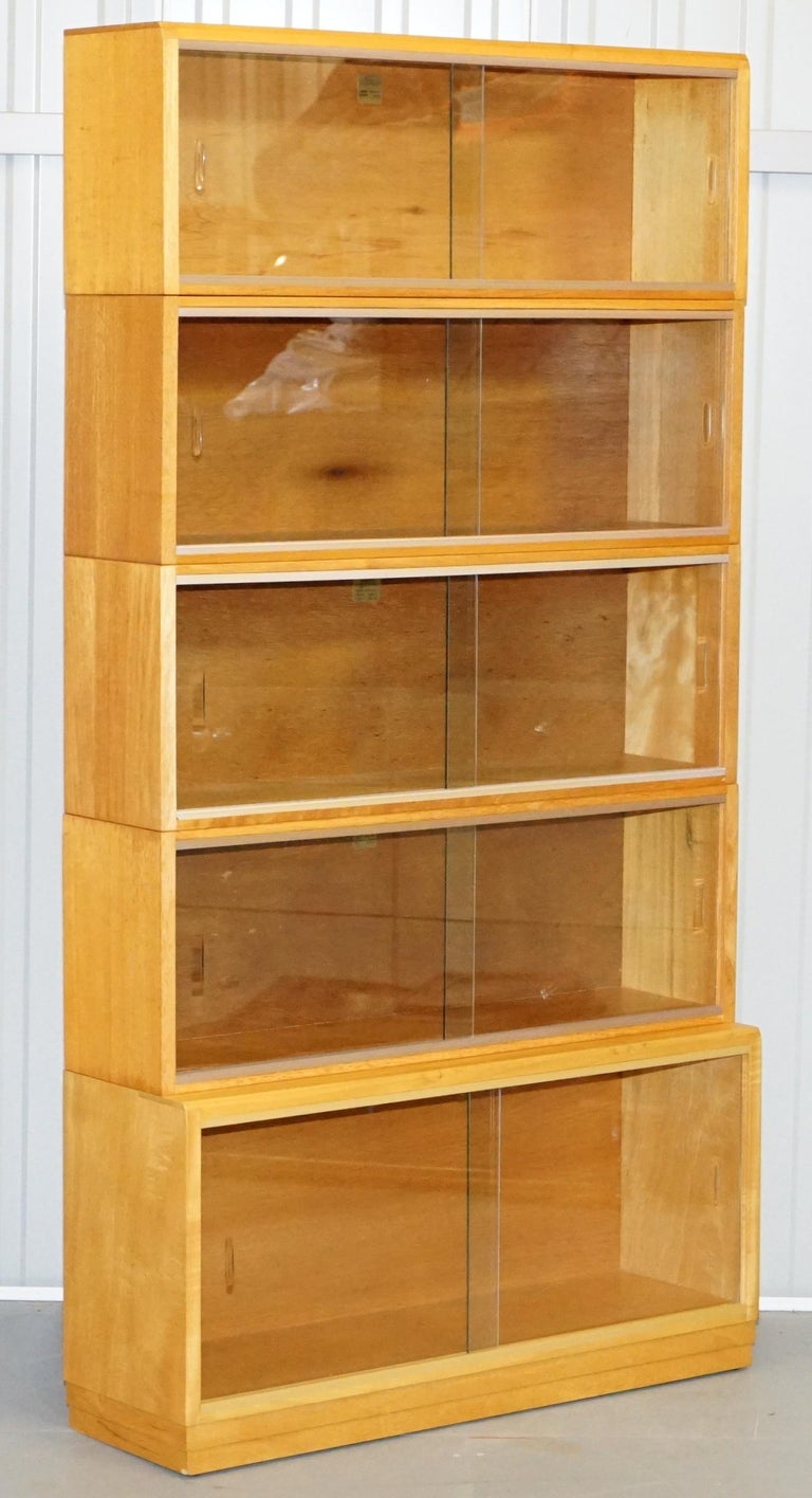 Library Suite of Three Large Vintage Gold Oak Legal Library Bookcases