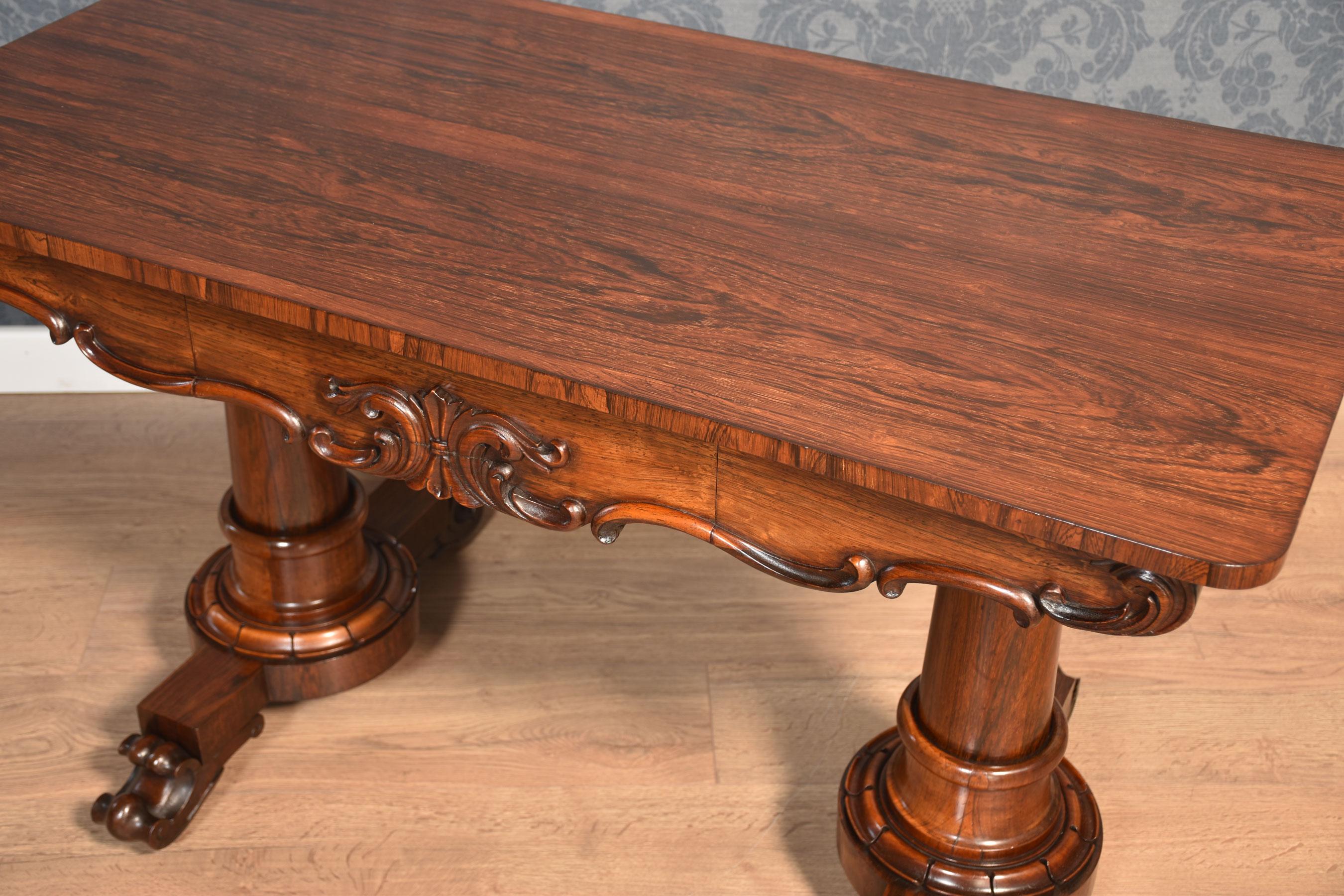 Wood library table For Sale