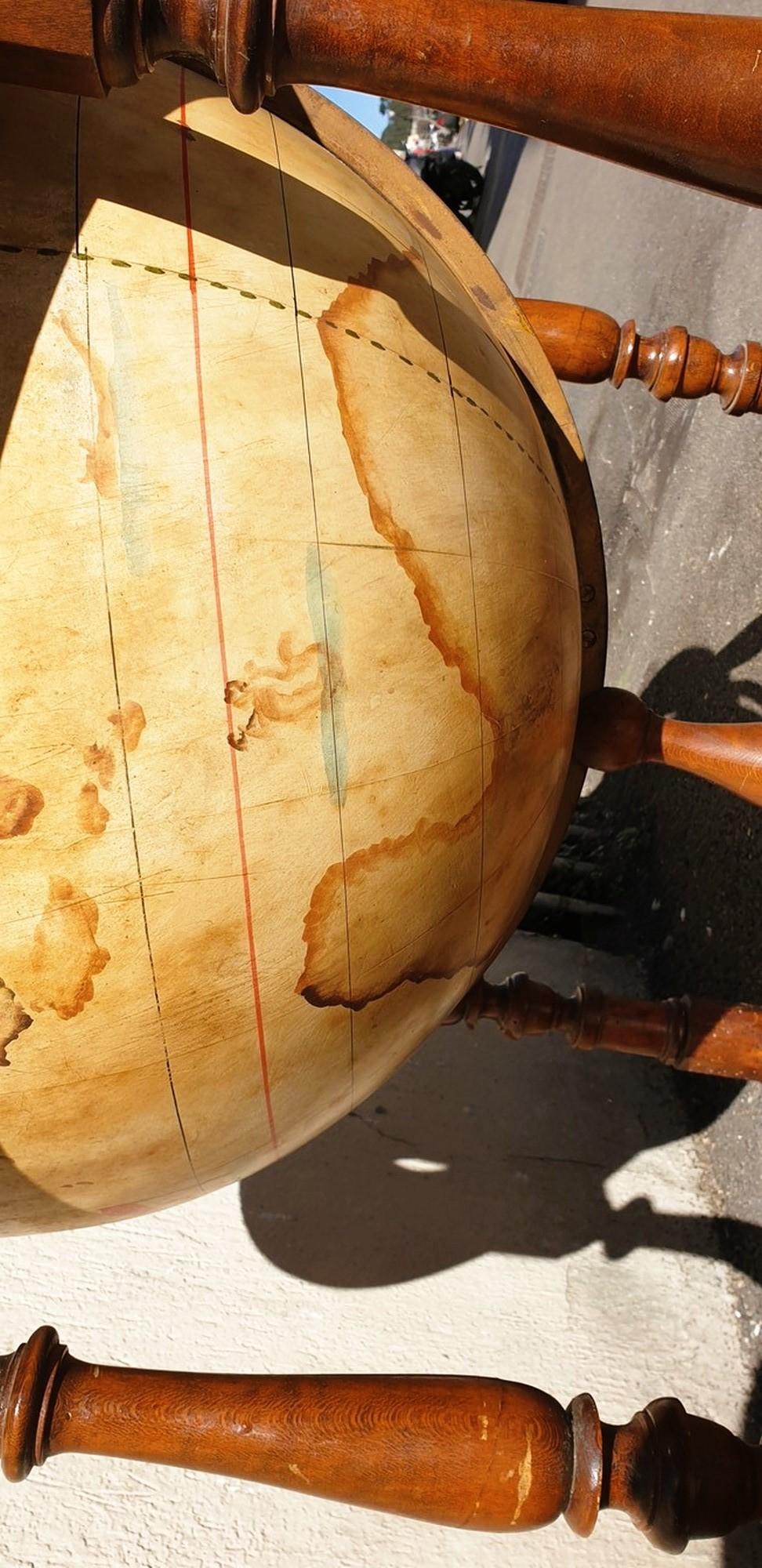 Globe terrestre de bibliothèque sur Stand, fin 19e début 20e siècle en vente 1