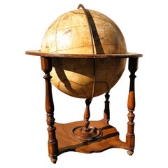 Globe terrestre de bibliothèque sur Stand, fin 19e début 20e siècle