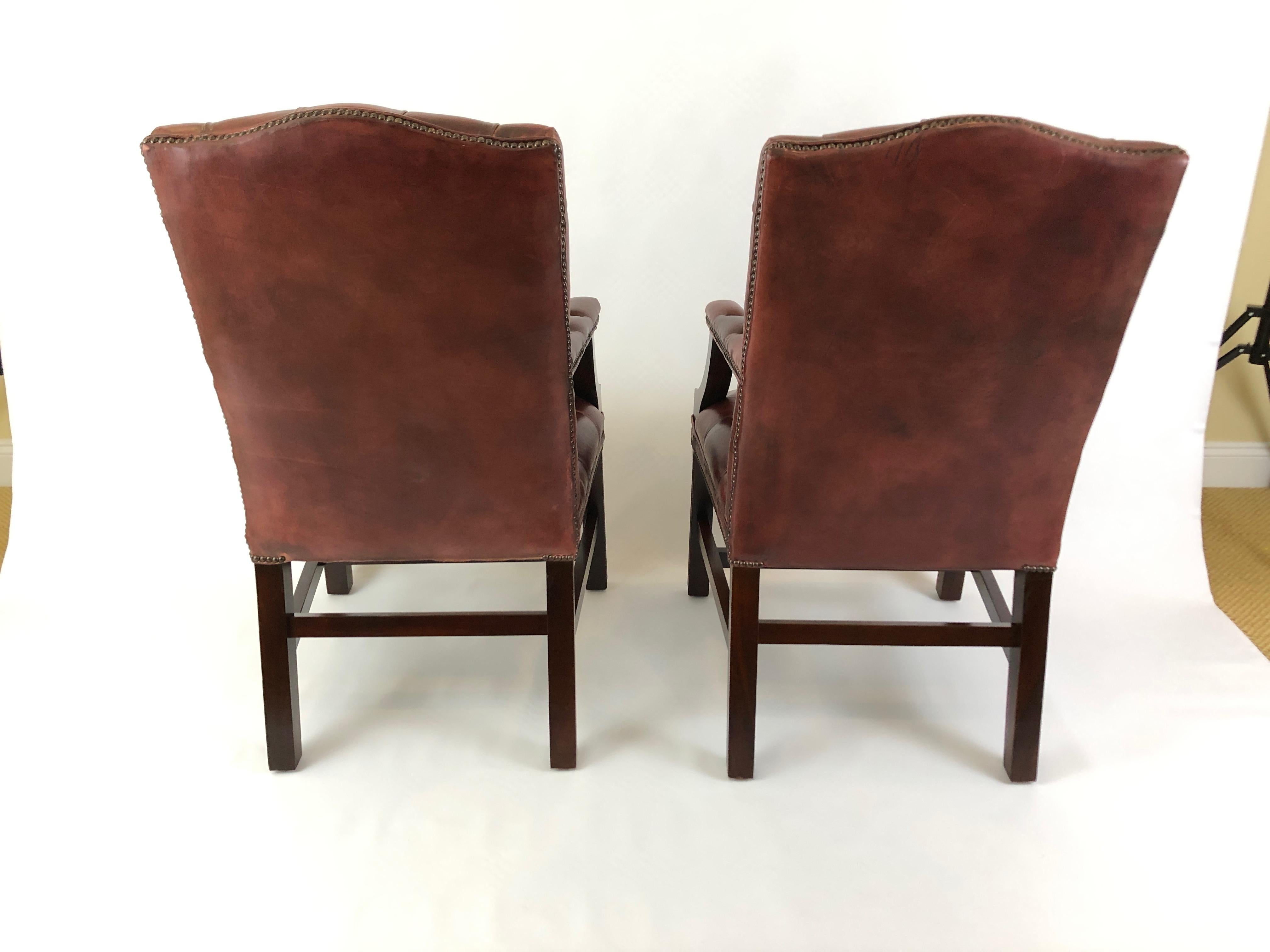 Libraryish Pair of Chesterfield Sumptuous Tufted Leather Armchairs 1
