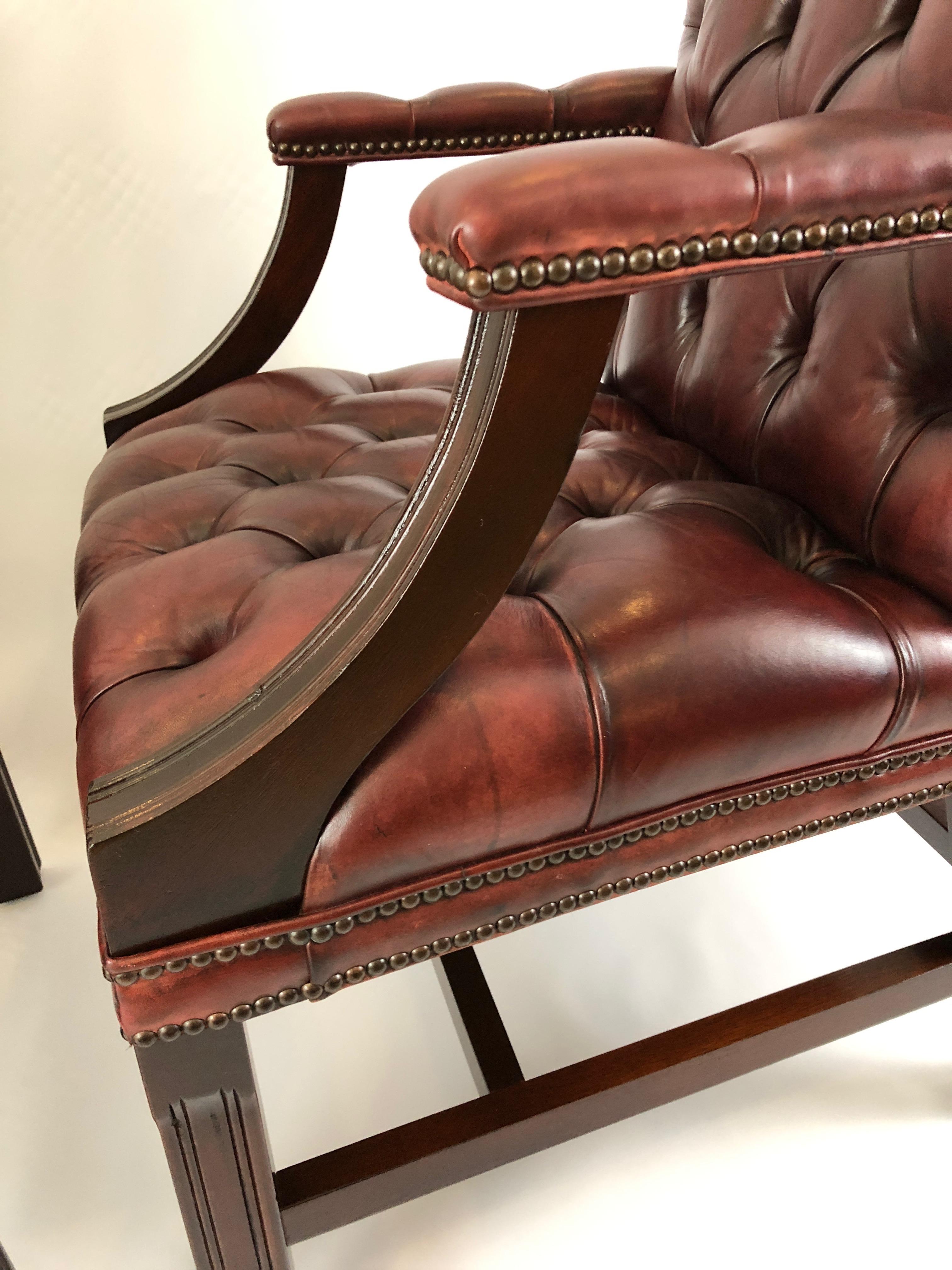 Libraryish Pair of Chesterfield Sumptuous Tufted Leather Armchairs 2