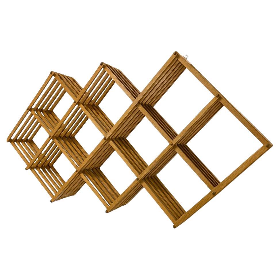 Pantografo-Bücherei in Massivholz und Ottone-Details - Italien - 70er Jahre im Angebot