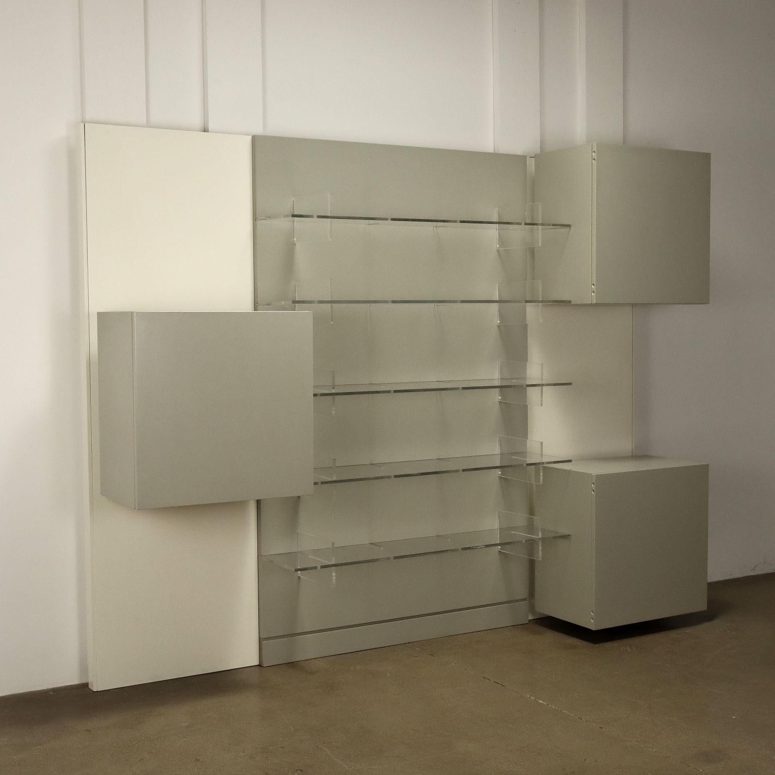 Laccato Libreria Acerbis Anni '80 Design di Roberto Monsani in vendita