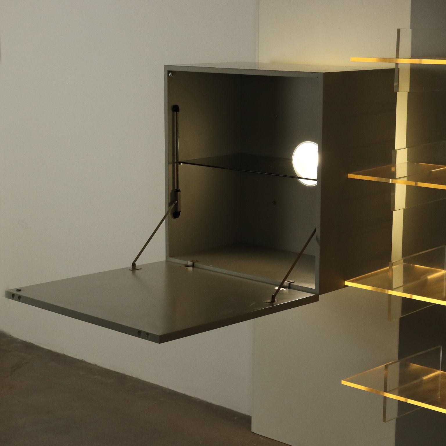 Cristallo Libreria Acerbis Anni '80 Design di Roberto Monsani in vendita