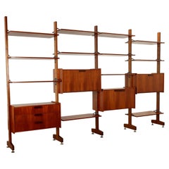 Libreria Anni 60 a quattro campate in teak