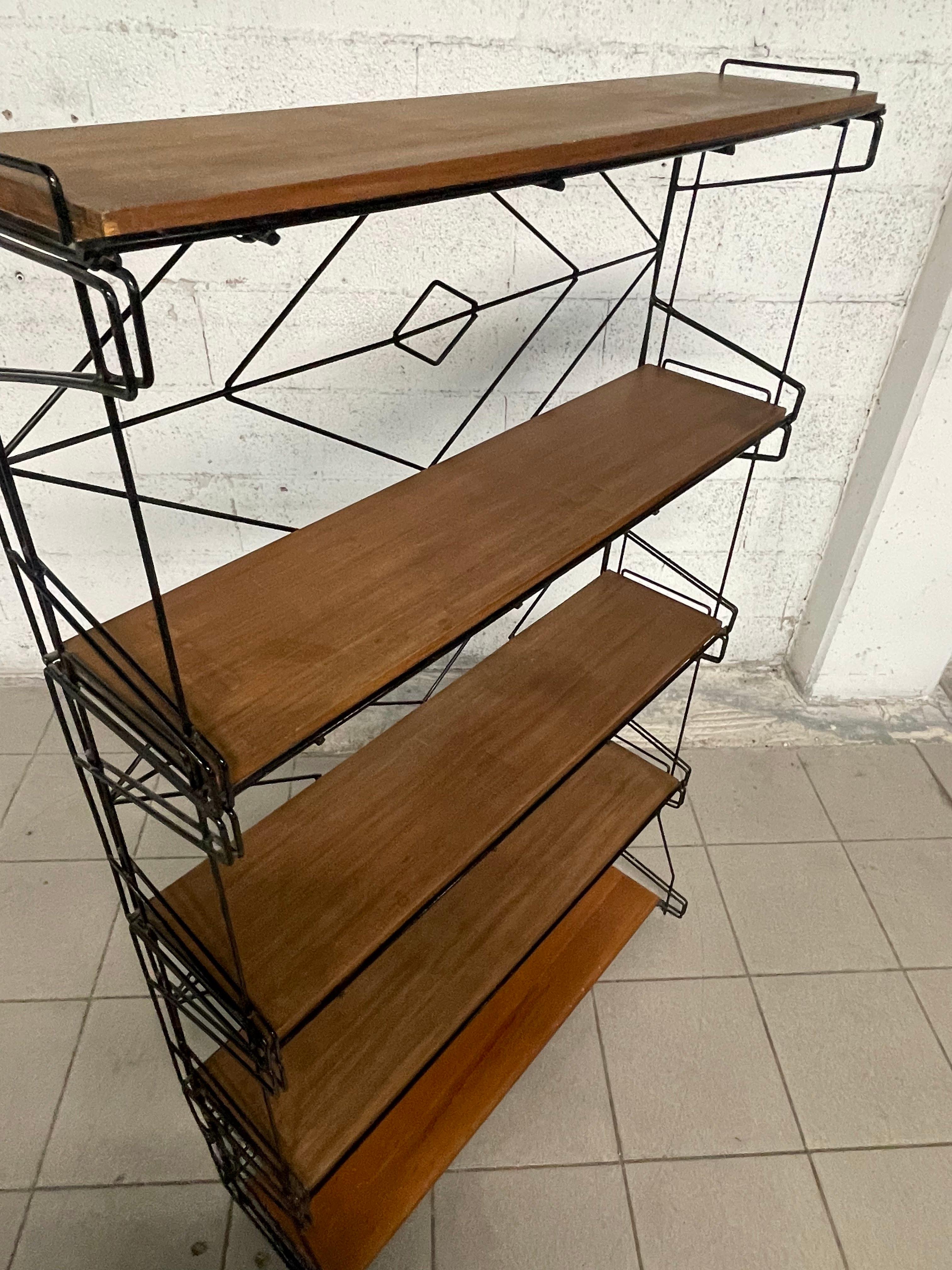 1960s bookcase with wire mesh For Sale 6