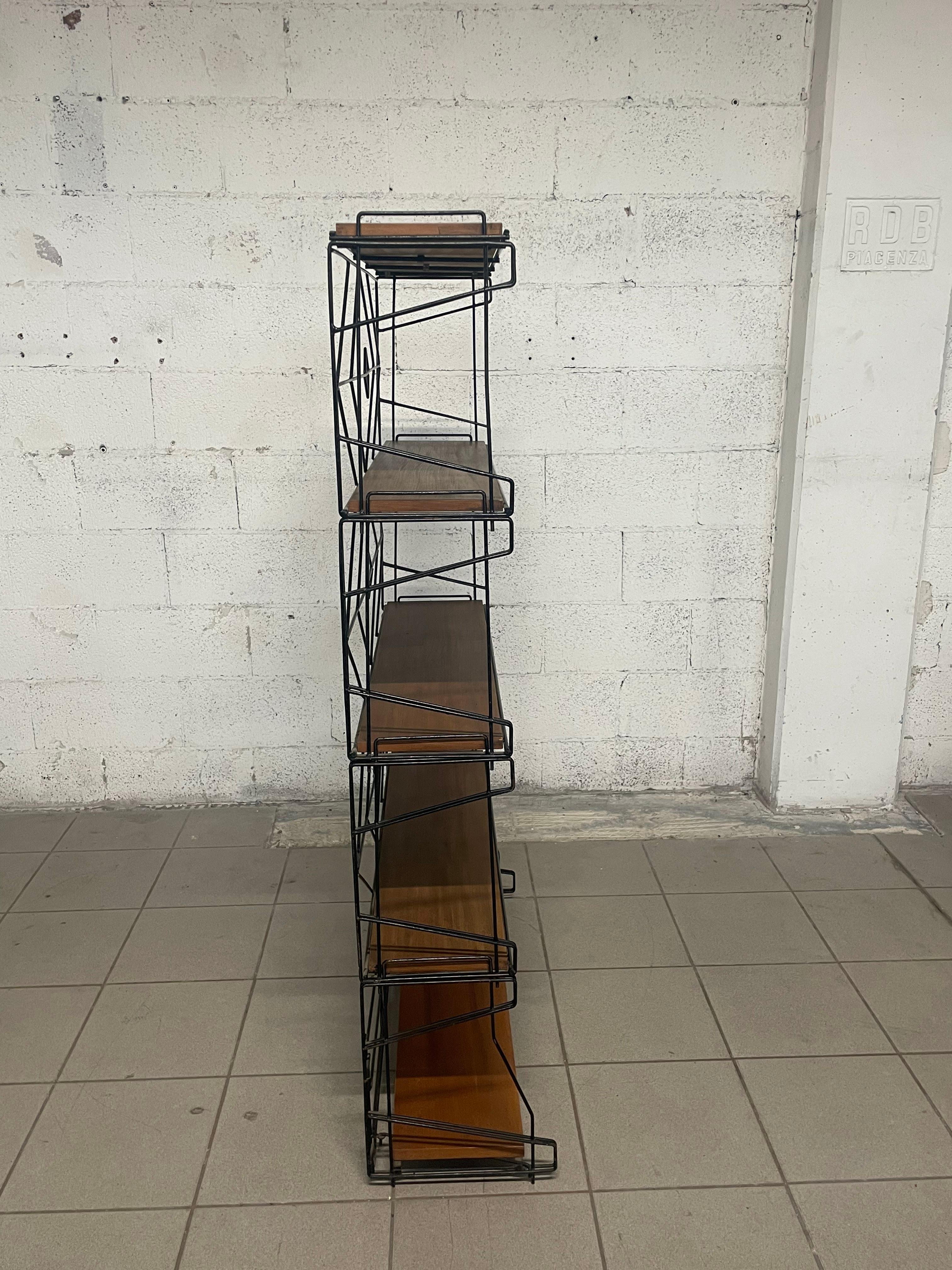 1960s bookcase with wire mesh For Sale 7