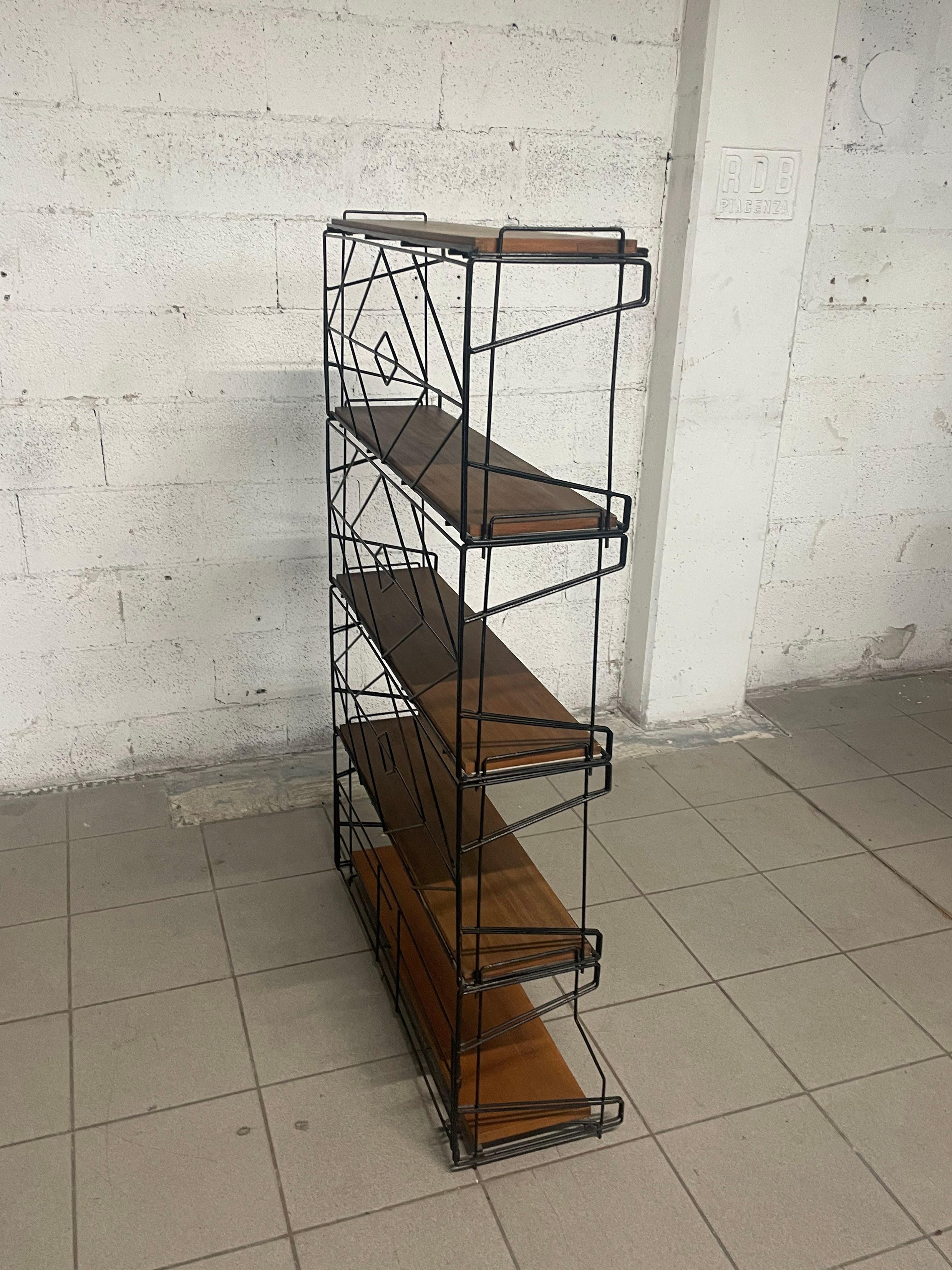 1960s bookcase with wire mesh For Sale 8