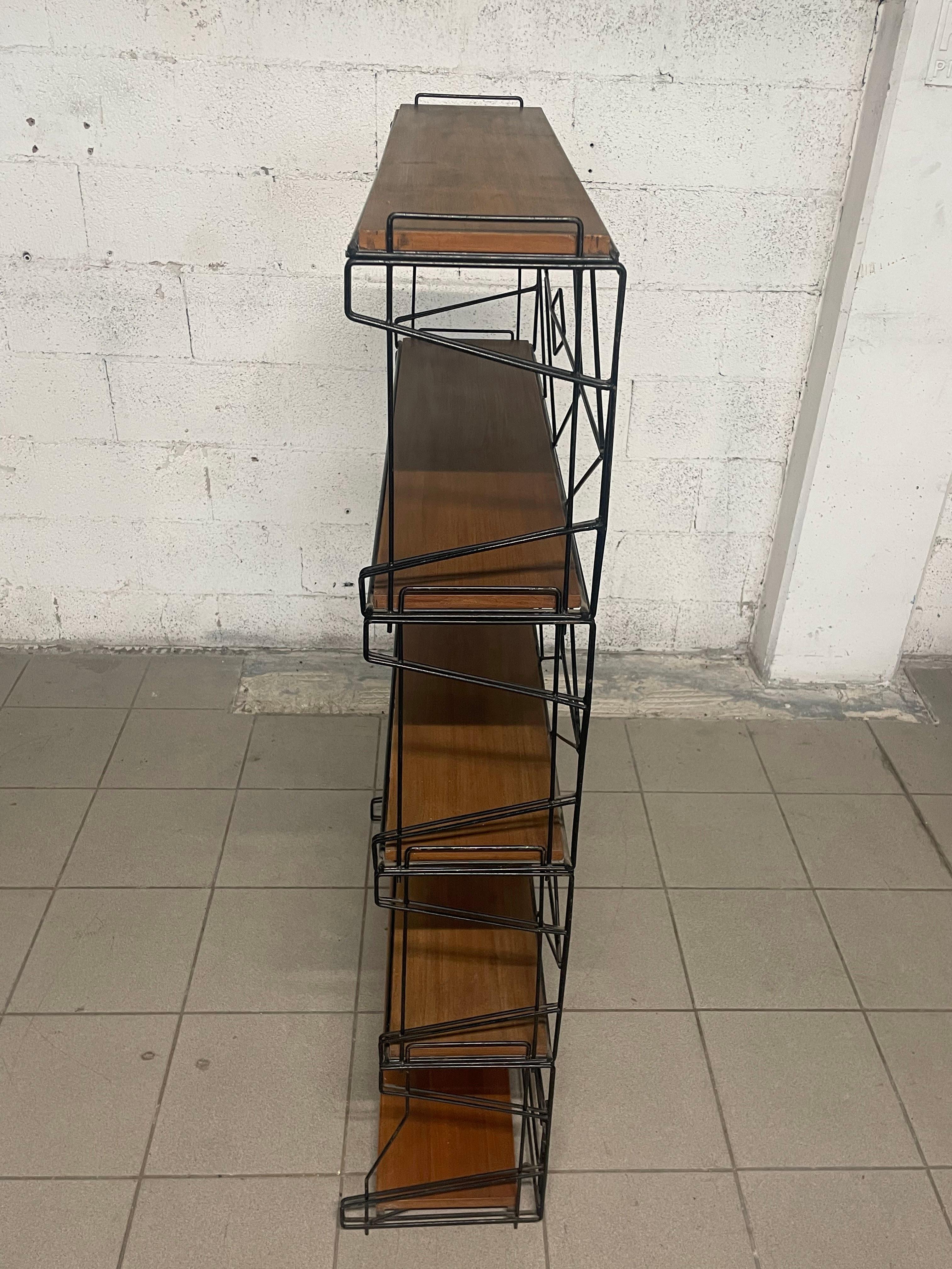 1960s bookcase with wire mesh For Sale 12