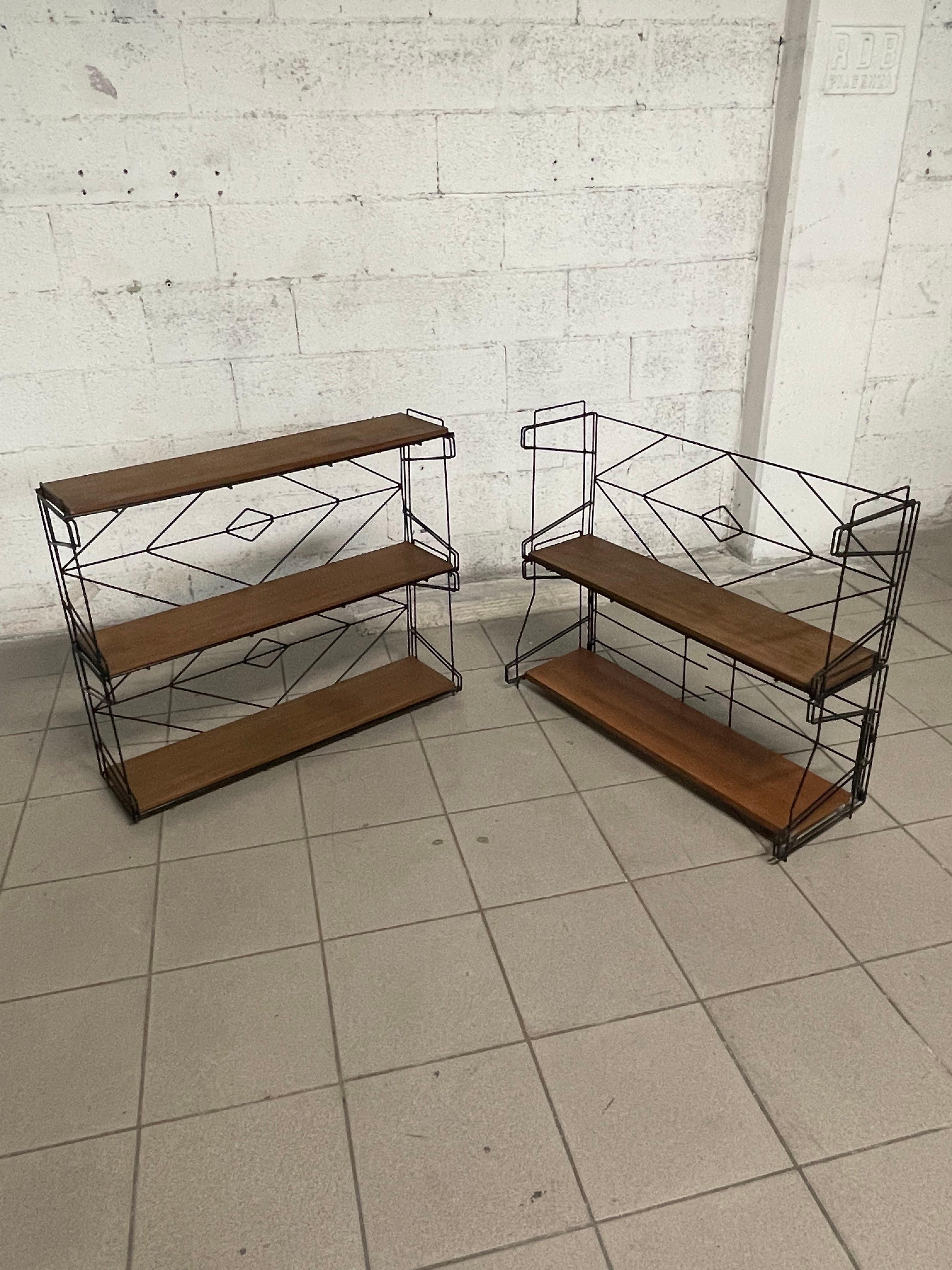 1960s bookcase with wire mesh For Sale 14