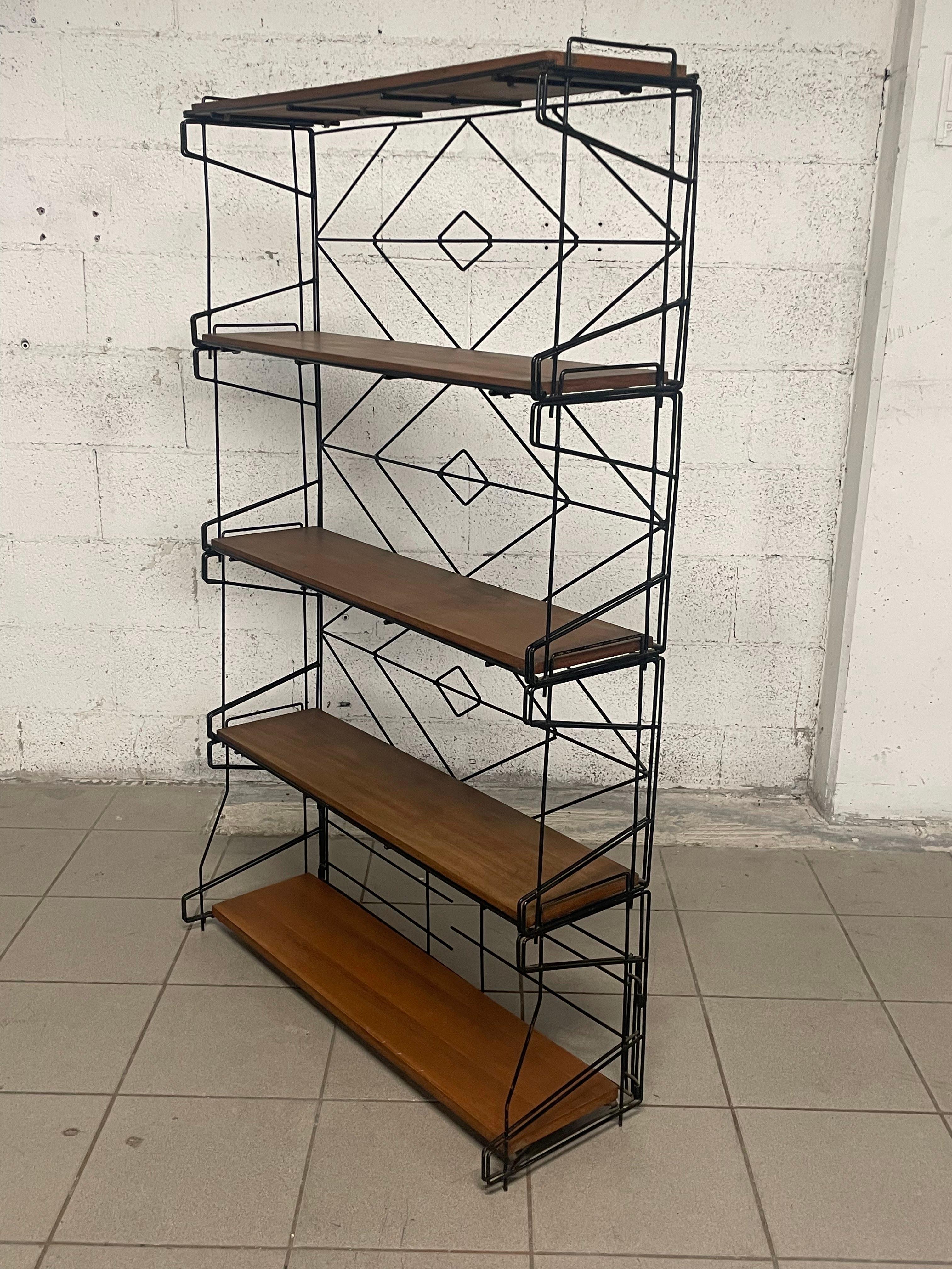 1960s bookcase with wire mesh For Sale 3