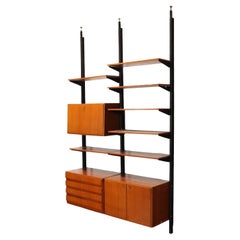 Libreria Anni 60, in teak e metallo smaltato