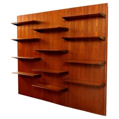 Libreria Anni 60 in teak e ottone
