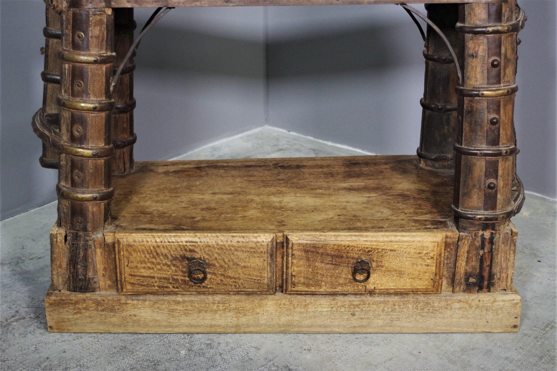 Antique bookcase made of Indian teak wood For Sale 4