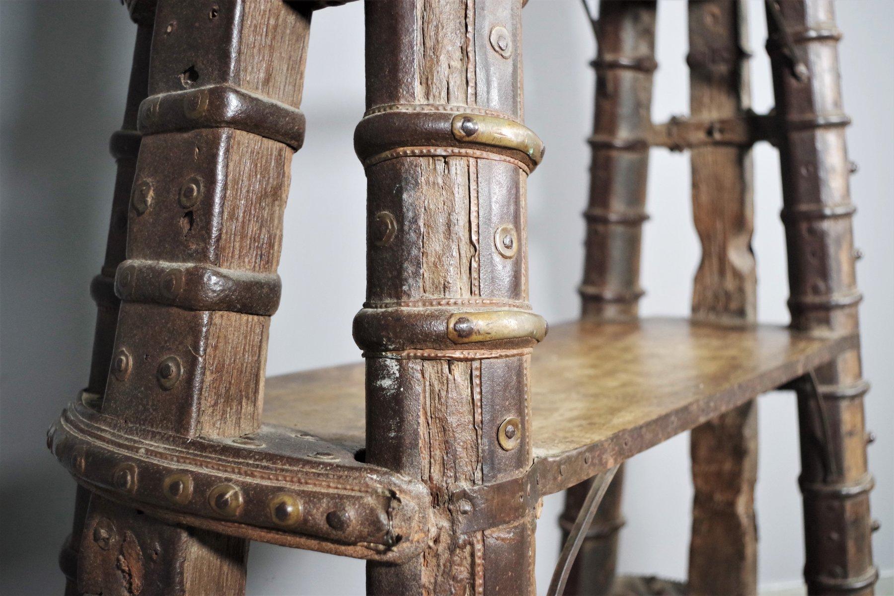 Antique bookcase made of Indian teak wood For Sale 5