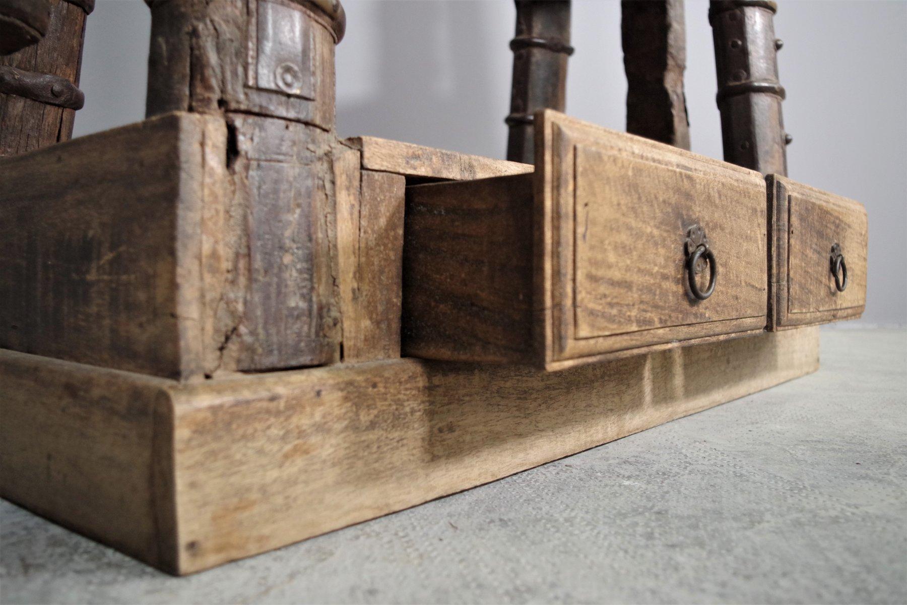Antique bookcase made of Indian teak wood For Sale 7