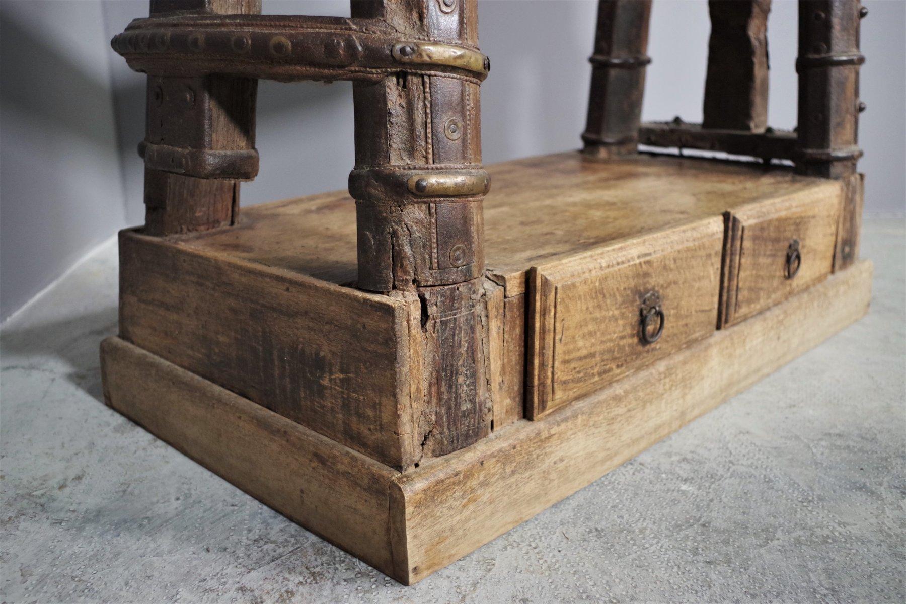Antique bookcase made of Indian teak wood For Sale 8