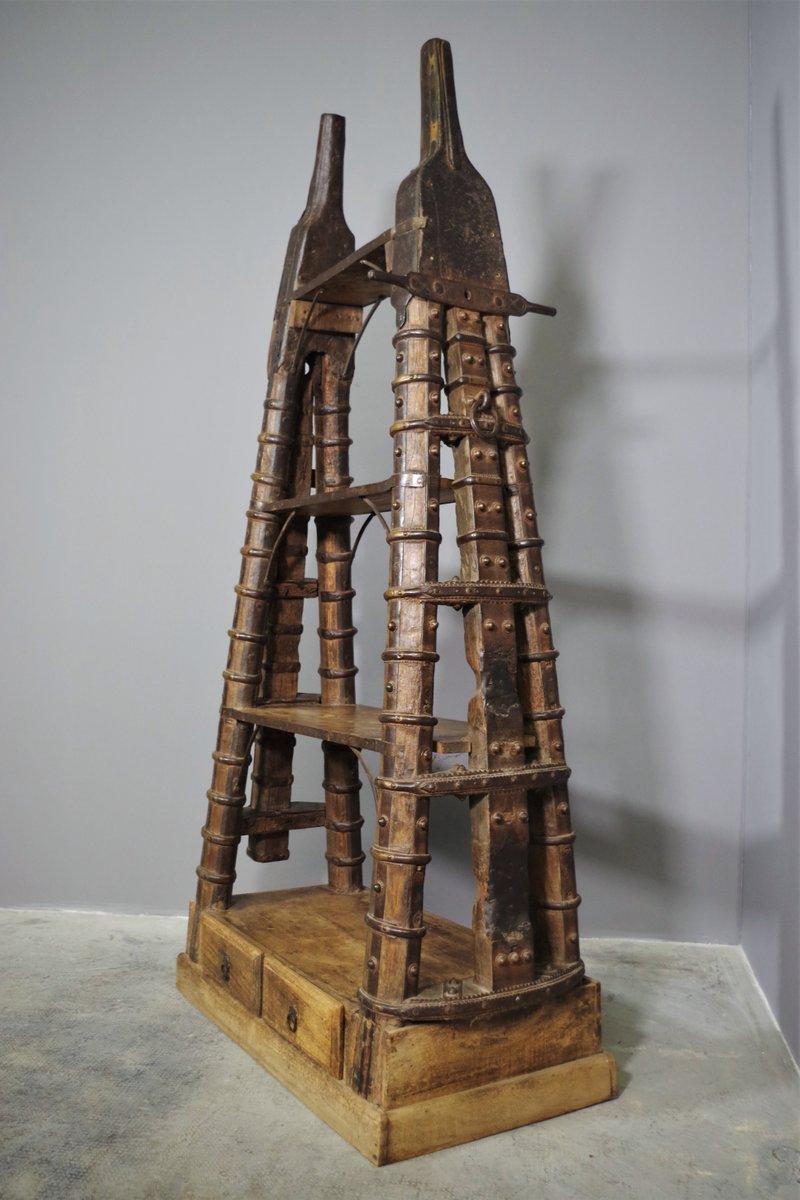 Anglo-Indian Antique bookcase made of Indian teak wood For Sale