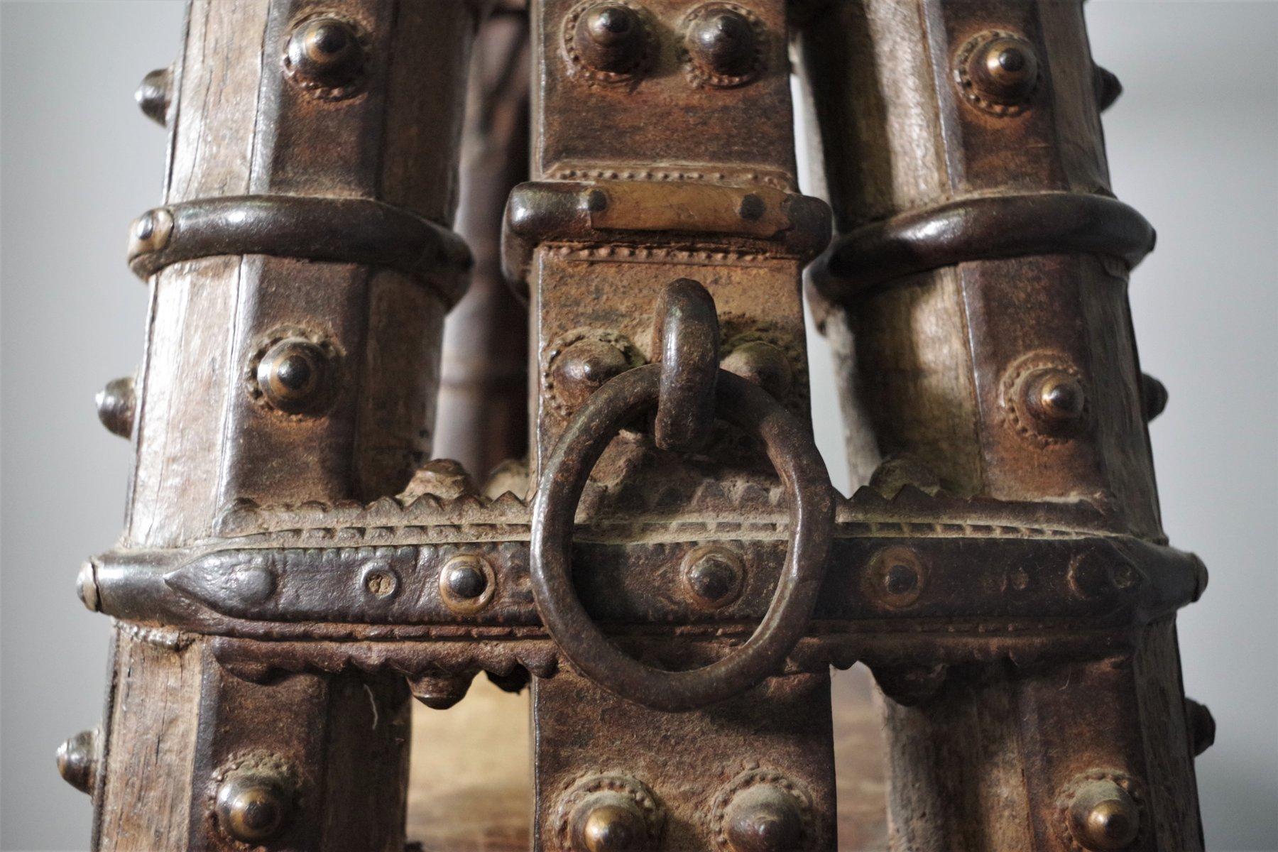 Italian Antique bookcase made of Indian teak wood For Sale