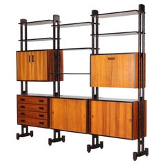 Bibliothèque autoportante à trois baies, années 1960