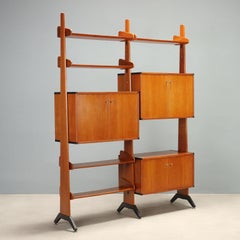 1960s AV Arredamenti Contemporanei freestanding two-section teak bookcase.