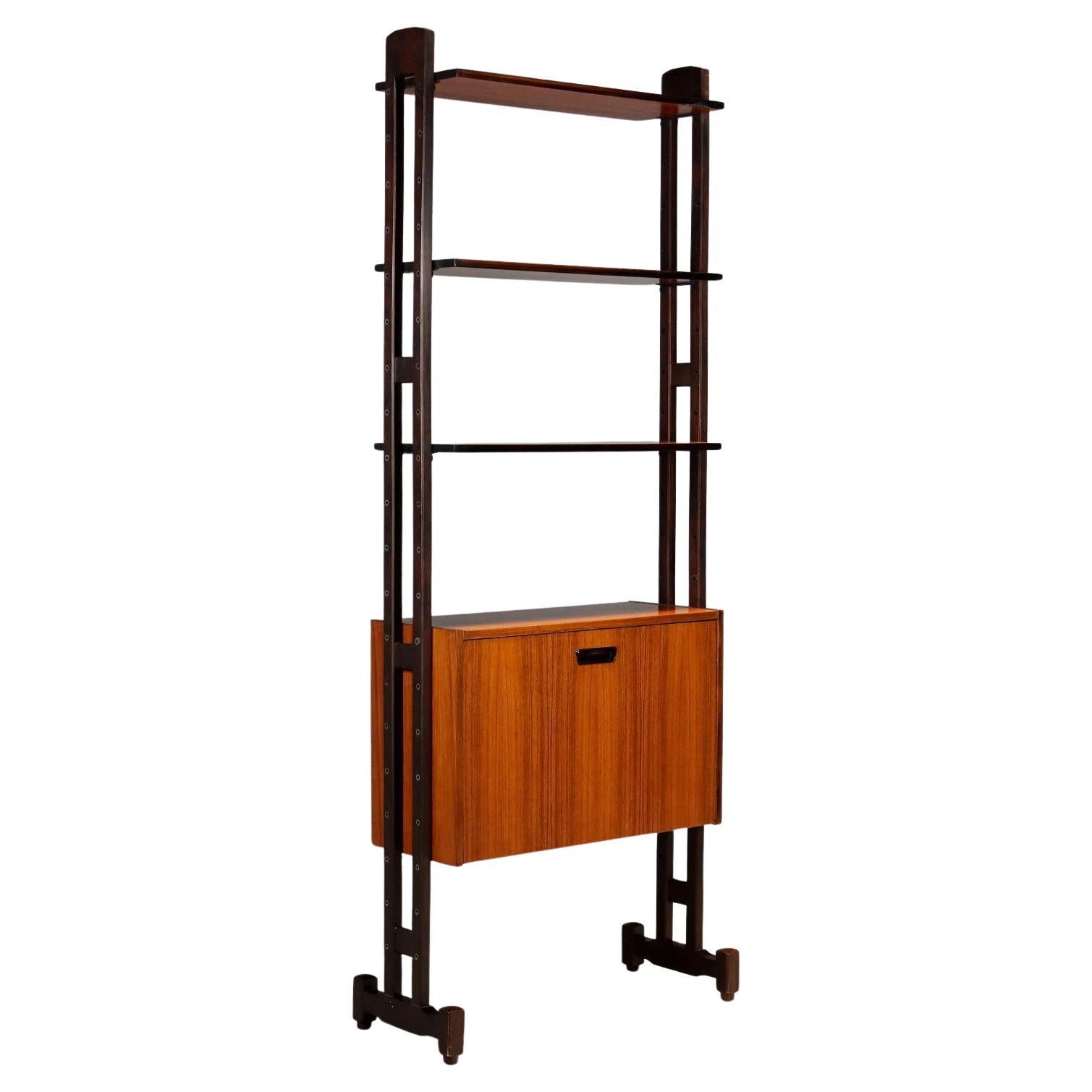 Bibliothèque autoportante vintage des années 60 à une seule travée