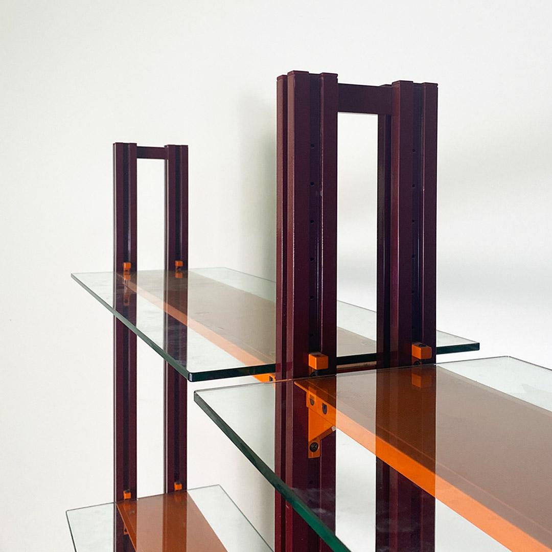 Caos San bookcase in metal and glass by Antonia Astori for Driade, c. 1990. For Sale 4