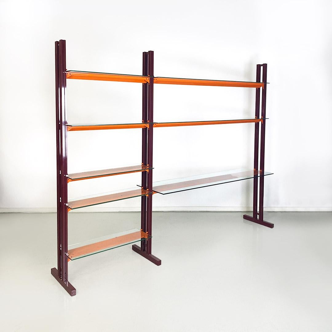 Modern Caos San bookcase in metal and glass by Antonia Astori for Driade, c. 1990. For Sale
