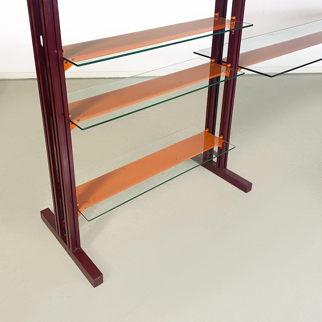 Italian Caos San bookcase in metal and glass by Antonia Astori for Driade, c. 1990. For Sale