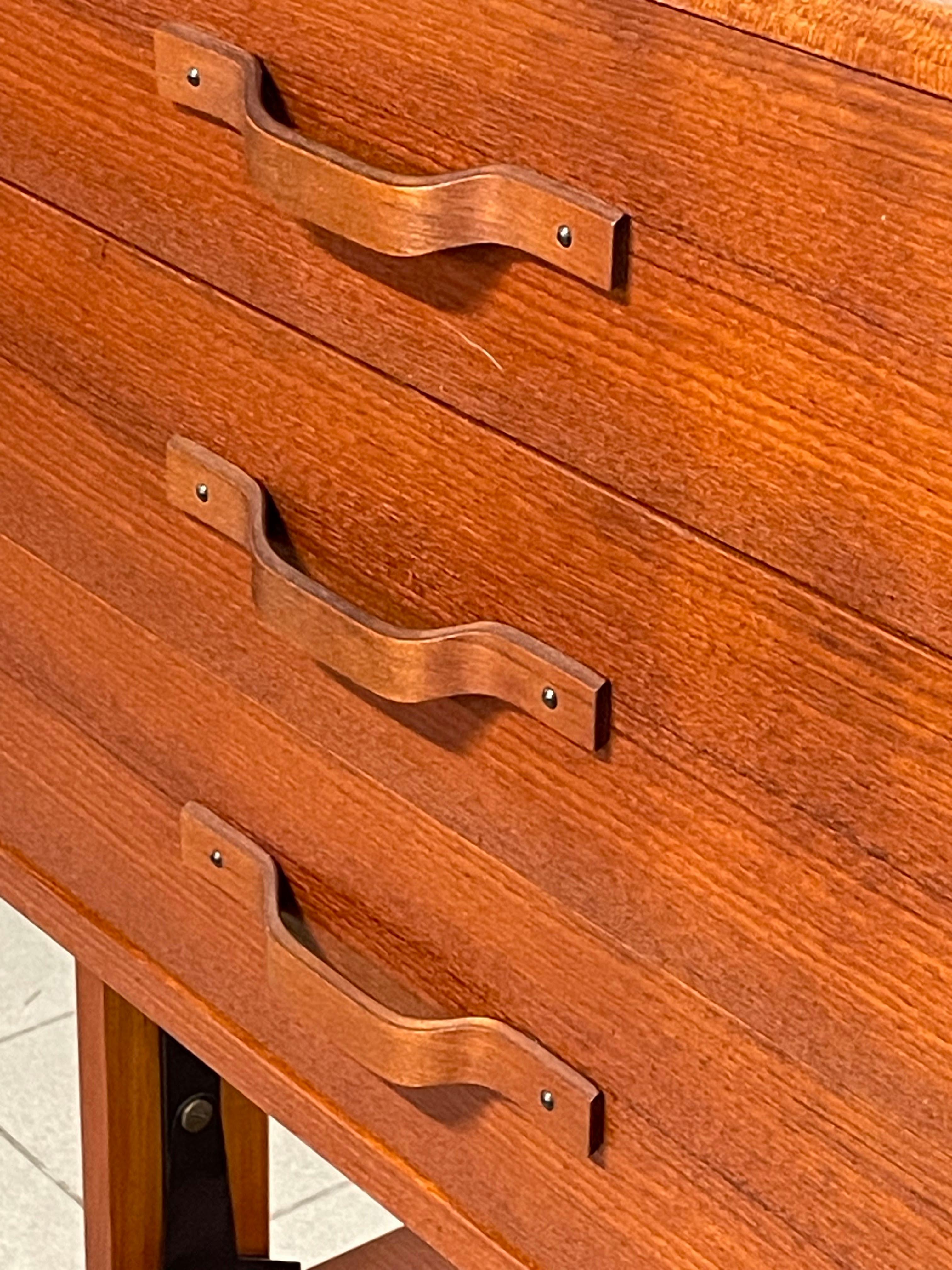 Libreria cielo-terra anni '60 in legno di teak 2