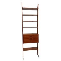 1960s teak wood sky-ground bookcase