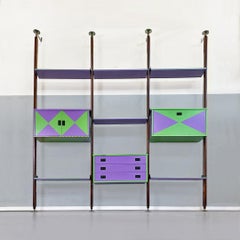 Italian mid-century modern sky-deck colored bookcase by Stildomus, 1960s