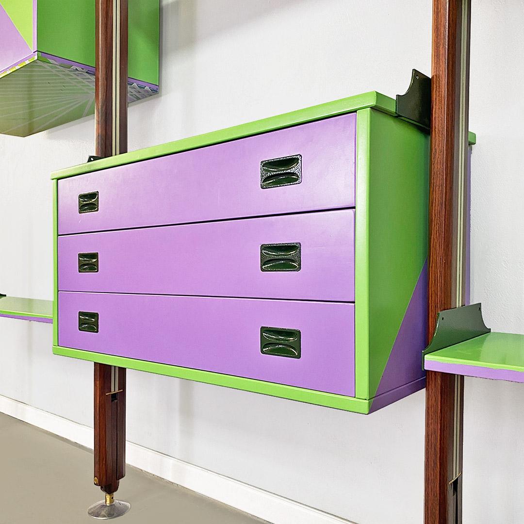 Italian mid-century modern sky-deck colored bookcase by Stildomus, 1960s 1
